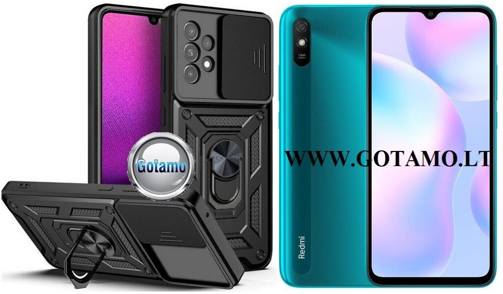 B-Ultra dėklas nugarėlė šarvai Xiaomi Redmi 9A mobiliajam telefonui juodos spalvos