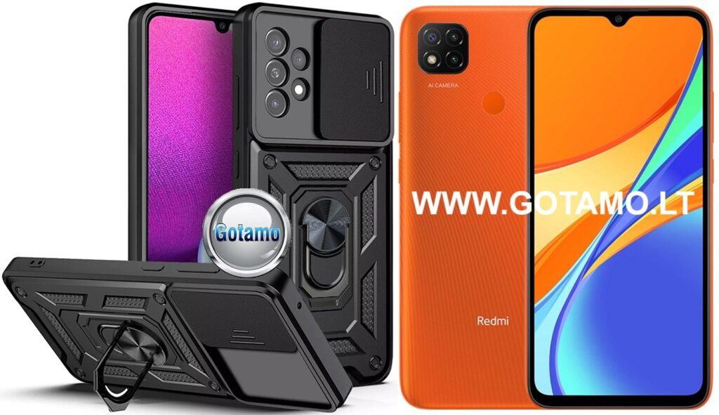 B-Ultra dėklas nugarėlė šarvai Xiaomi Redmi 9C, Xiaomi Redmi 10A telefonams juodos spalvos