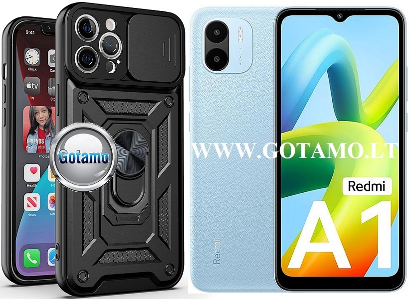 B-Ultra dėklas nugarėlė šarvai Xiaomi Redmi A1, Xiaomi Redmi A2 telefonams juodos spalvos
