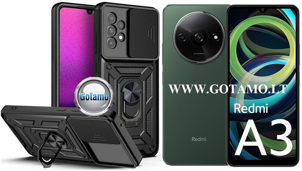 B-Ultra dėklas nugarėlė šarvai Xiaomi Redmi A3 mobiliajam telefonui juodos spalvos