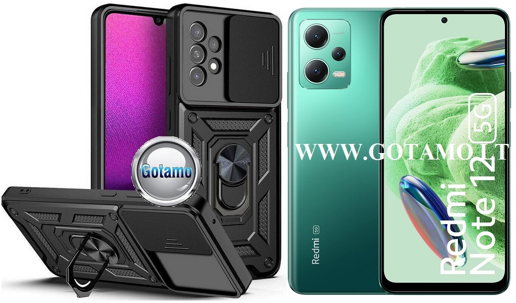 B-Ultra dėklas nugarėlė šarvai Xiaomi Redmi Note 12, Xiaomi Poco X5 mobiliesiems telefonams juodos spalvos