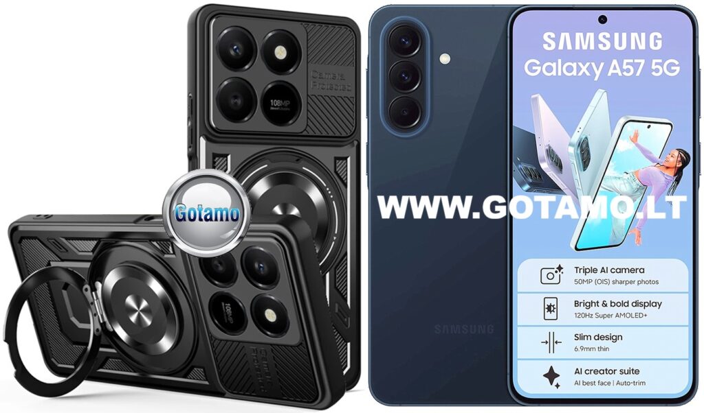 B-Ultra MagSafe dėklas Samsung Galaxy A57 juodos spalvos