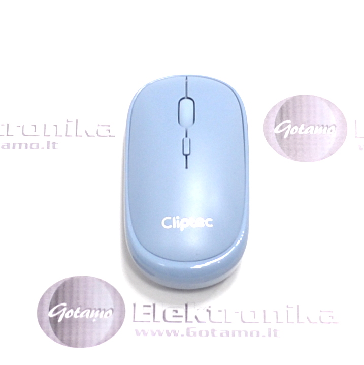 Begarsė bevielė pelė Cliptec Xilent pastelinės mėlynos spalvos 2 Begarsė bevielė pelė Cliptec Xilent pastelinės mėlynos