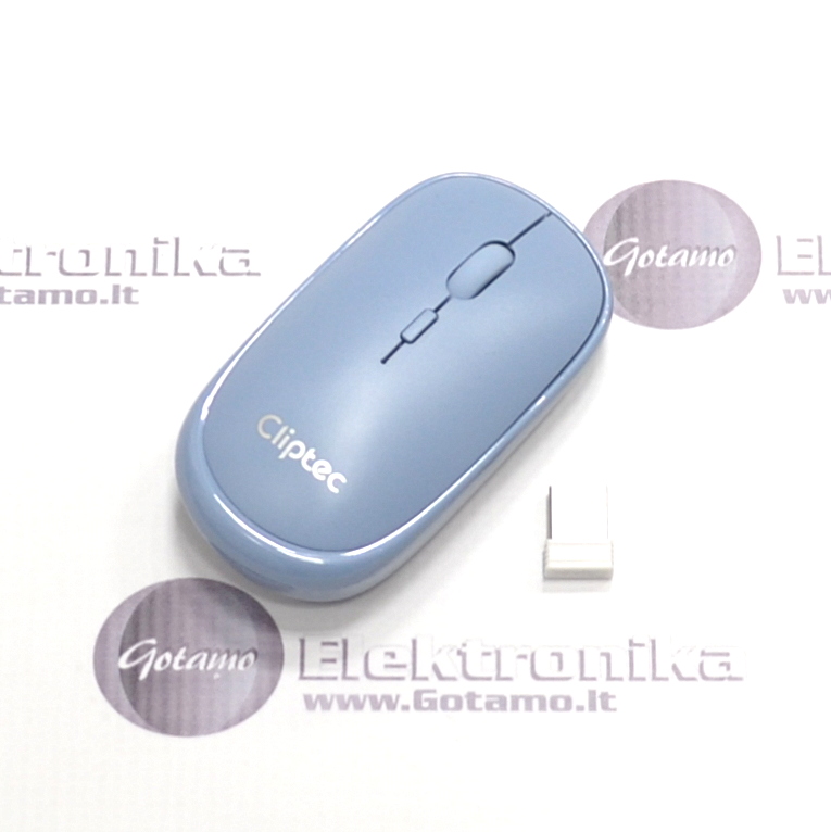 Begarsė bevielė pelė Cliptec Xilent pastelinės mėlynos spalvos 4 Begarsė bevielė pelė Cliptec Xilent pastelinės mėlynos