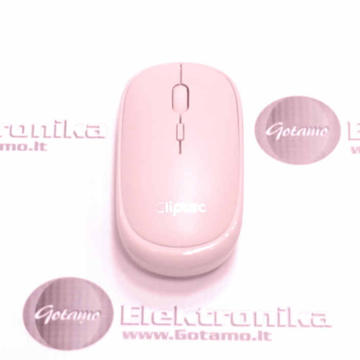 Begarsė bevielė pelė Cliptec Xilent pastelinės rožinės spalvos 2 Begarsė bevielė pelė Cliptec Xilent pastelinės rožinės