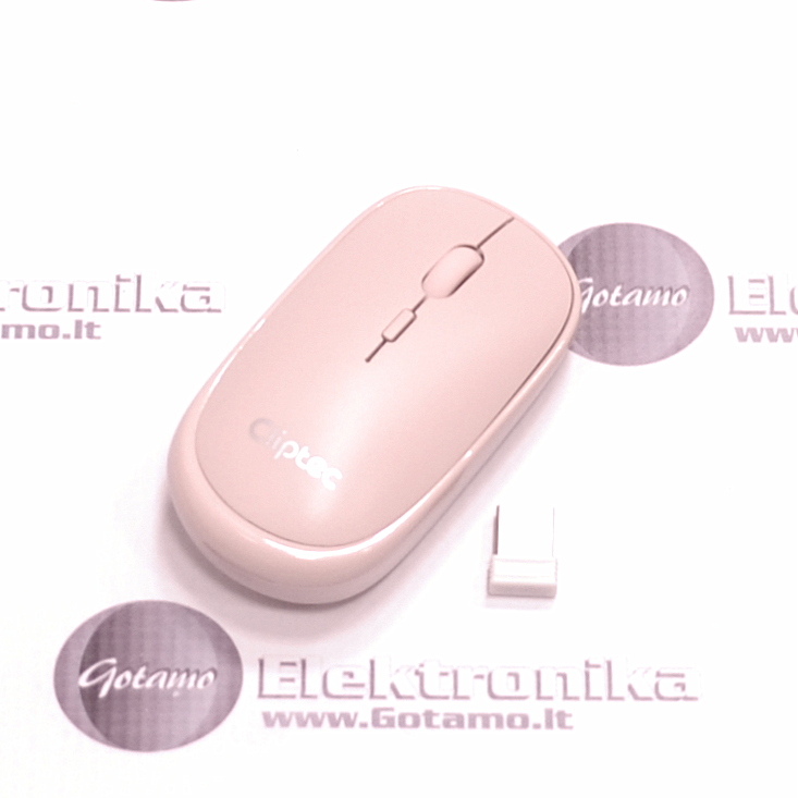 Begarsė bevielė pelė Cliptec Xilent pastelinės rožinės spalvos 4 Begarsė bevielė pelė Cliptec Xilent pastelinės rožinės