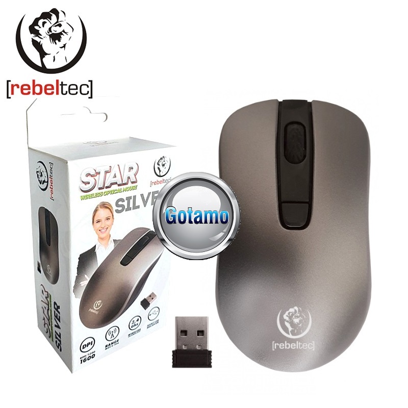 Bevielė pelė RebelTec Star sidabro