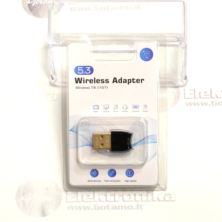 Bluetooth 5.3 adapteris kompiuteriui su USB jungtimi 2 Bluetooth 5.3 adapteris