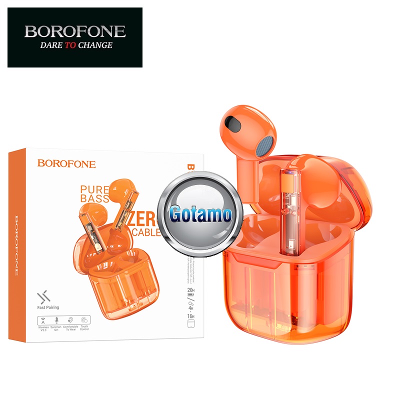 Bluetooth ausinės Borofone Zero oranžinės