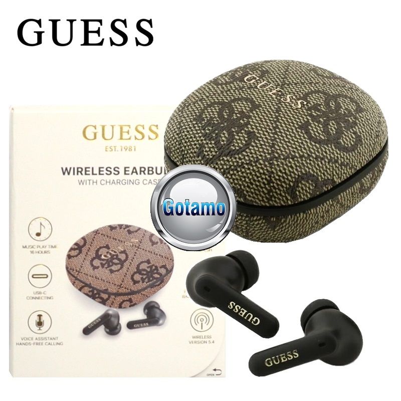 Bluetooth ausinės Guess Earbuds rudos
