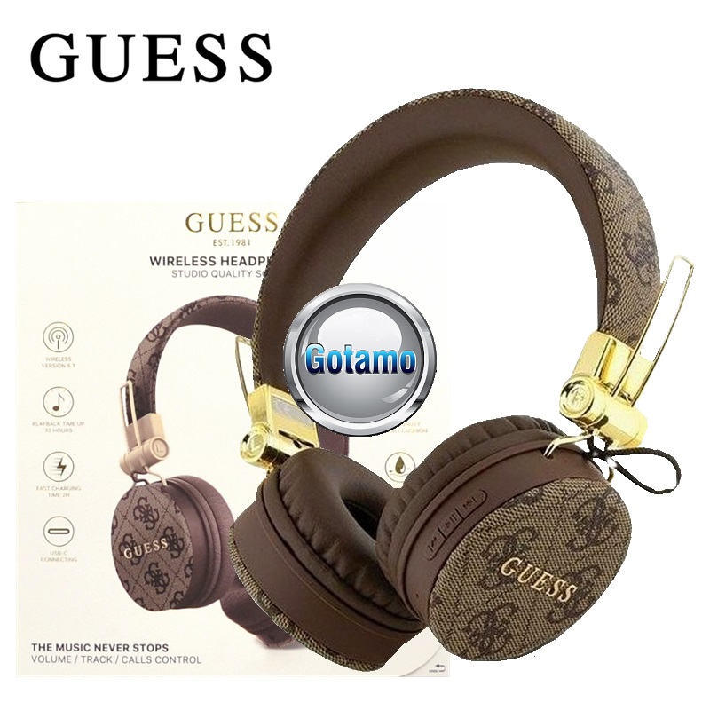 Bluetooth ausinės Guess Headphones rudos