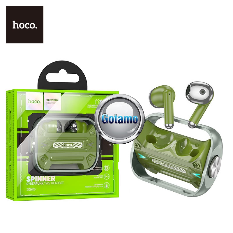 Bluetooth ausinės Hoco Spinner Cyberpunk karinės žalios