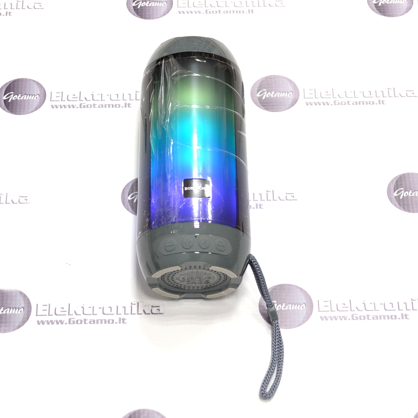 Bluetooth garsiakalbis kolonėlė Borofone True Wireless Stereo FM pilkos spalvos 2 Borofone True Wireless Stereo FM pilkos spalvos kolonėlė 2