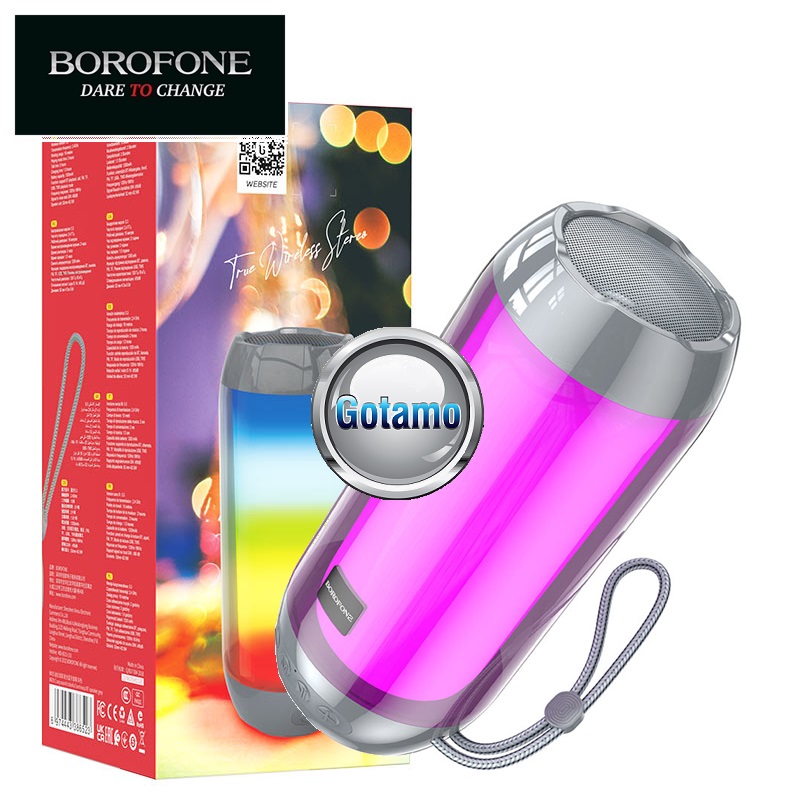 Borofone True Wireless Stereo FM pilkos spalvos kolonėlė 1