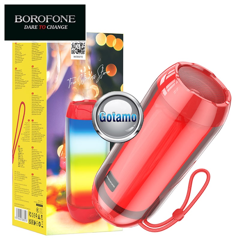 Borofone True Wireless Stereo FM raudonos spalvos kolonėlė 1