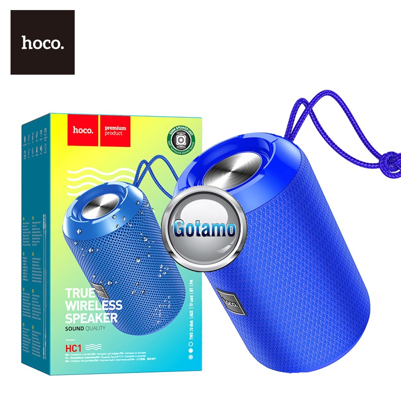 Bluetooth kolonėlė Hoco IPX5 mėlynos spalvos garsiakalbis 1