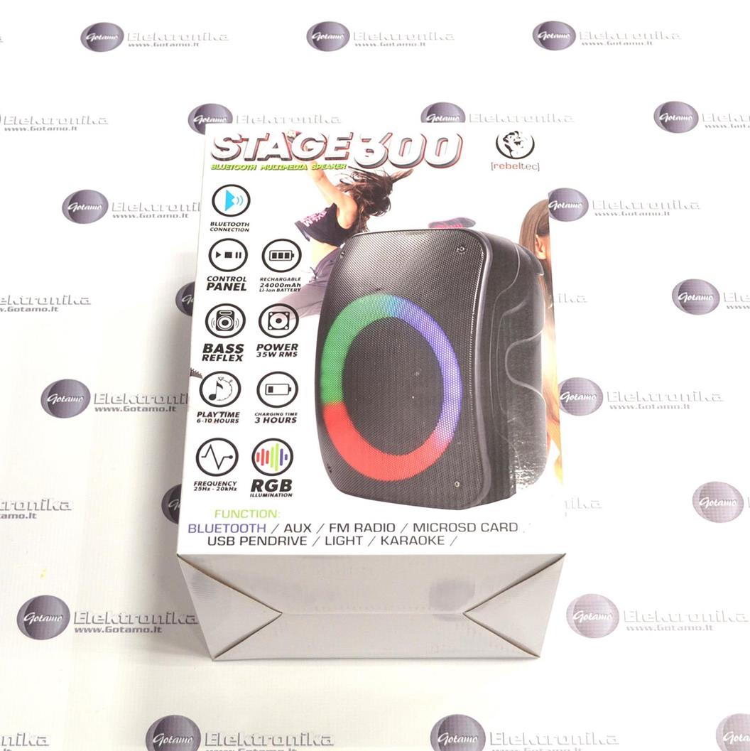 Bluetooth garsiakalbis kolonėlė RebelTec Stage 300 juodos spalvos 5 RebelTec Stage 300 juodos spalvos garsiakalbis 5
