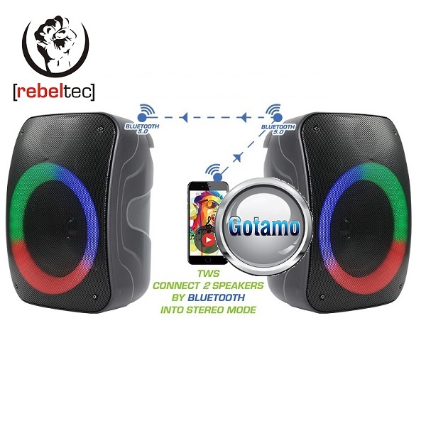 Bluetooth garsiakalbis kolonėlė RebelTec Stage 300 juodos spalvos 6 RebelTec Stage 300 juodos spalvos garsiakalbis 6