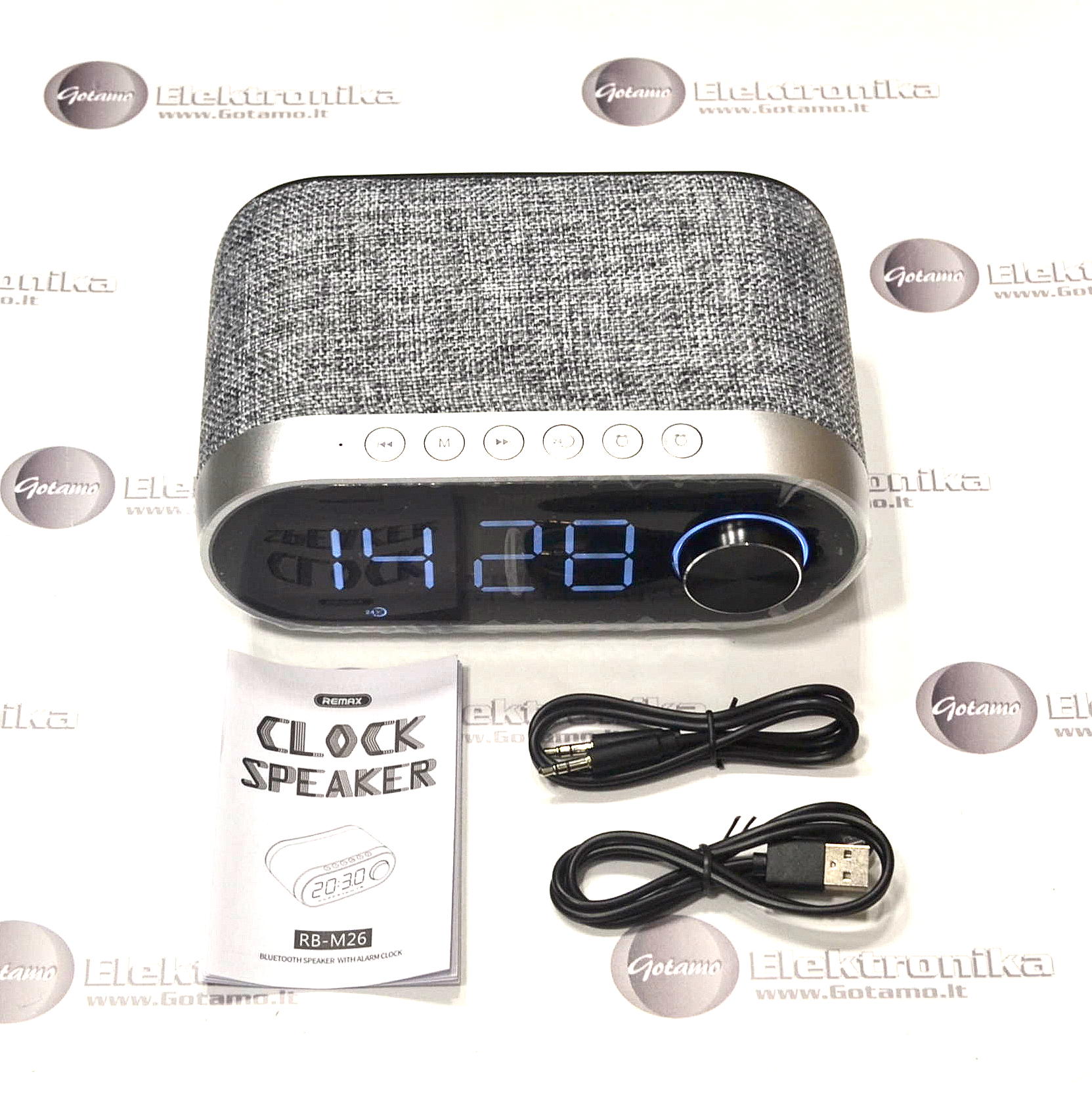 Bluetooth garsiakalbis kolonėlė Remax RB-M26 pilkos spalvos 8 Remax RB-M26 pilkos spalvos garsiakalbis 8