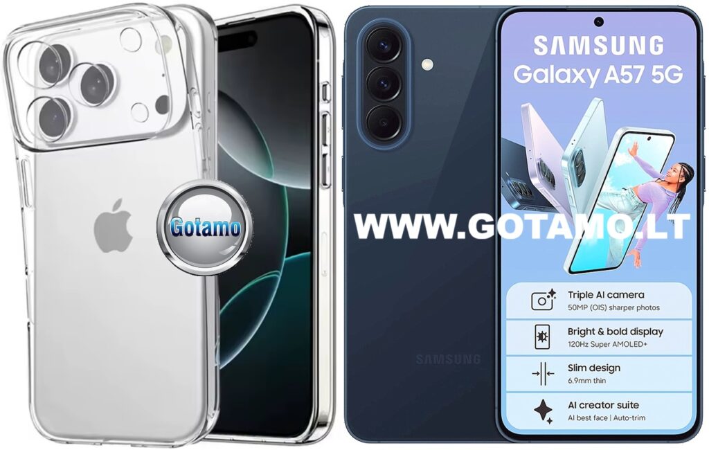Priedas Samsung Galaxy A57 skaidrus spalvos