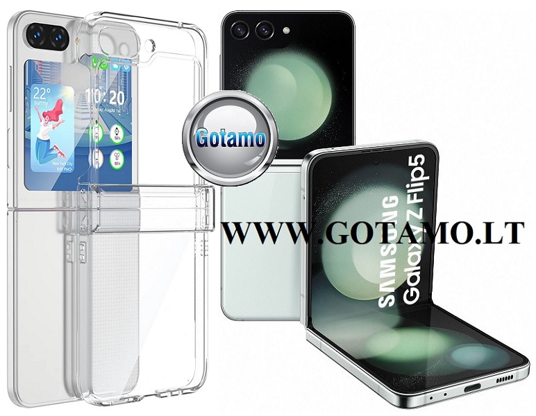 Crystal dėklas Samsung Galaxy Z Flip 5 mobiliajam skaidrus spalvos