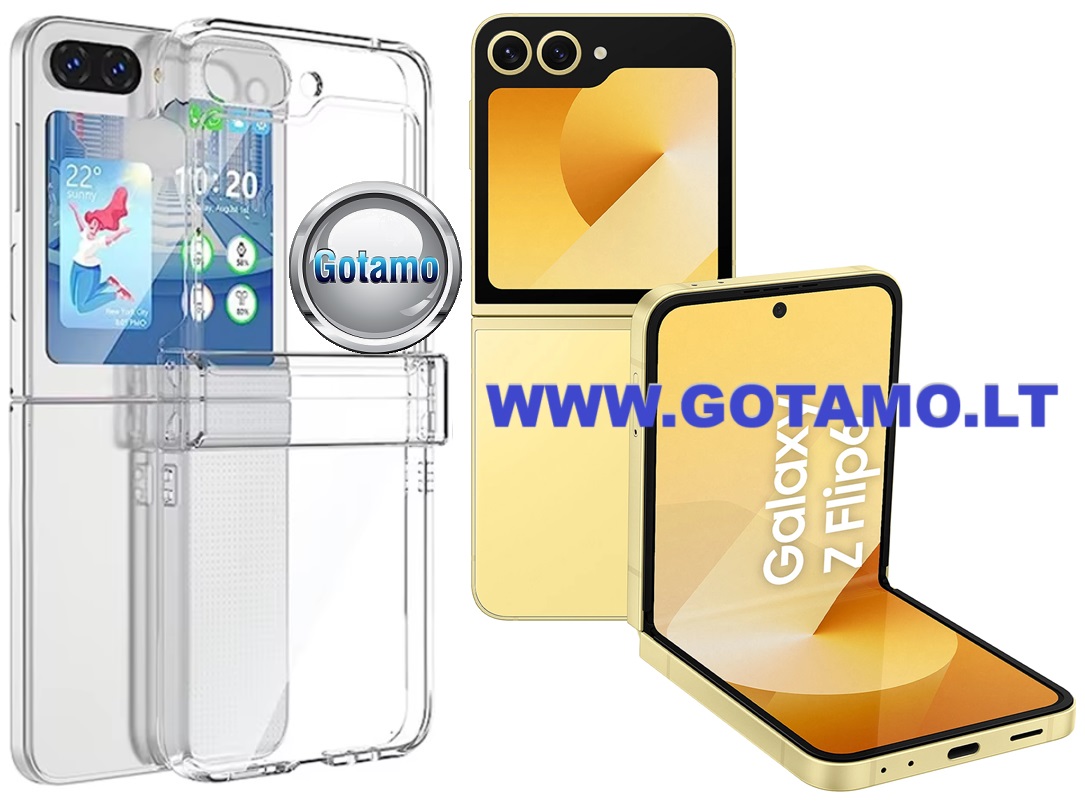 Crystal dėklas nugarėlė Samsung Galaxy Z Flip 6 mobiliajam telefonui skaidrus 1 Crystal dėklas Samsung Galaxy Z Flip 6 mobiliajam skaidrus spalvos