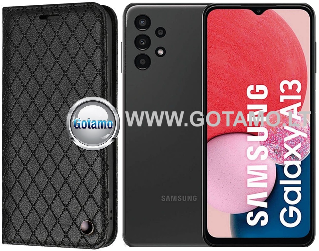 Dalton magnetinis dėklas Samsung Galaxy A13 juodos spalvos
