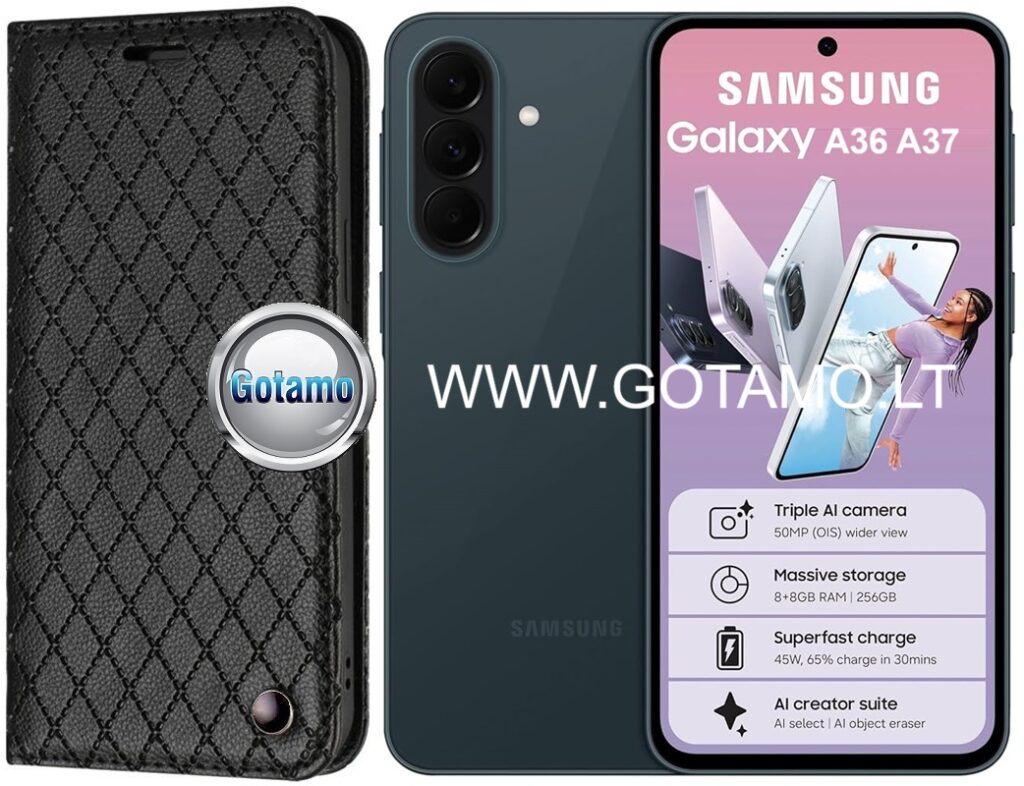 Dalton magnetinis dėklas Samsung Galaxy A36 juodos spalvos