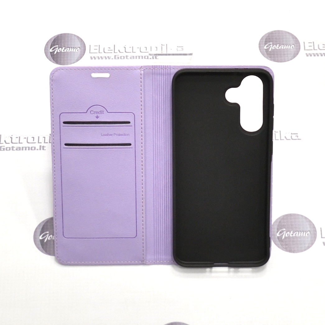 Dalton magnetinis dėklas knygelė Samsung Galaxy A36 / A37 – levandų violetinės spalvos 4 Dalton magnetinis dėklas Samsung Galaxy A36 – nuotrauka 4
