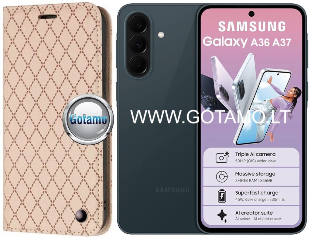 Dalton magnetinis dėklas Samsung Galaxy A36 smėlio spalvos