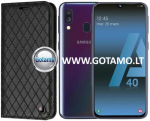 Dalton magnetinis dėklas Samsung Galaxy A40 juodos spalvos