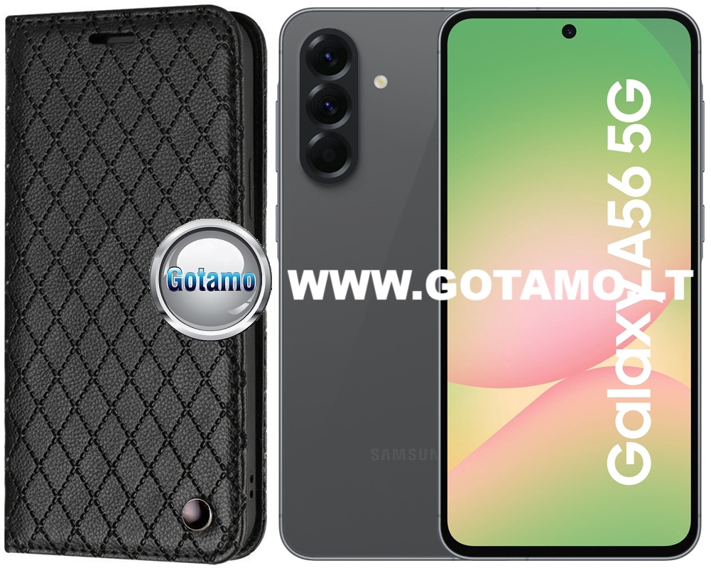 Dalton magnetinis dėklas Samsung Galaxy A56 juodos spalvos