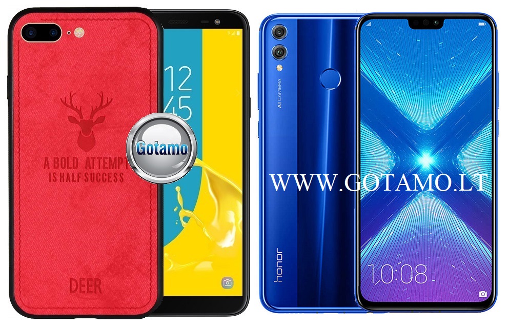 Deer dėklas nugarėlė Huawei Honor 8X mobiliajam telefonui raudonos spalvos
