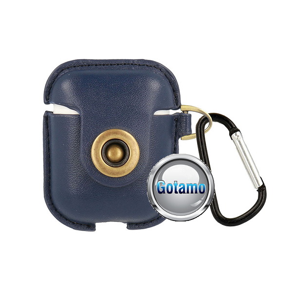 Dėklas ausinėms AirPods odinis mėlynas