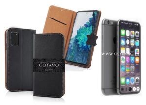 Apple iPhone 7 dėklas knygelė juodos spalvos – Gotamo Vintage natūralios odos dėklas