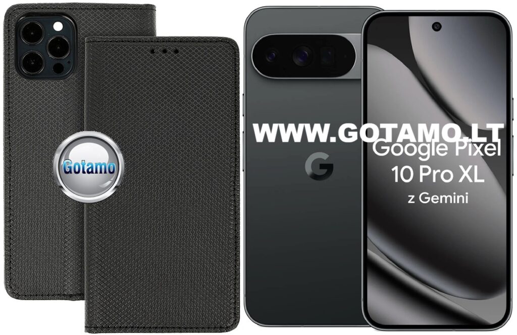 Dėklas knygutė Re-Grid magnetinis Google Pixel 10 Pro XL juodos spalvos