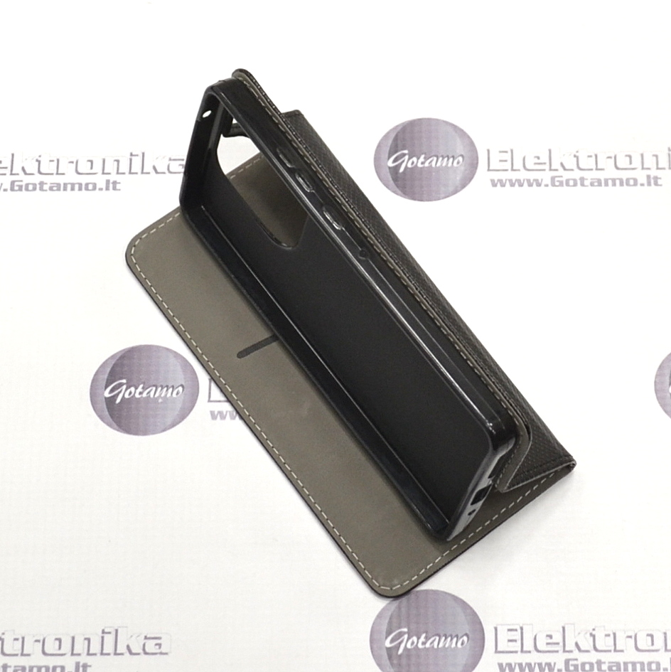 Dėklas knygutė Re-Grid magnetinis – Motorola Moto G86 / Moto G86 Power, juodos spalvos 5 Dėklas knygutė Re-Grid magnetinis Motorola Moto G86 – 5 nuotrauka