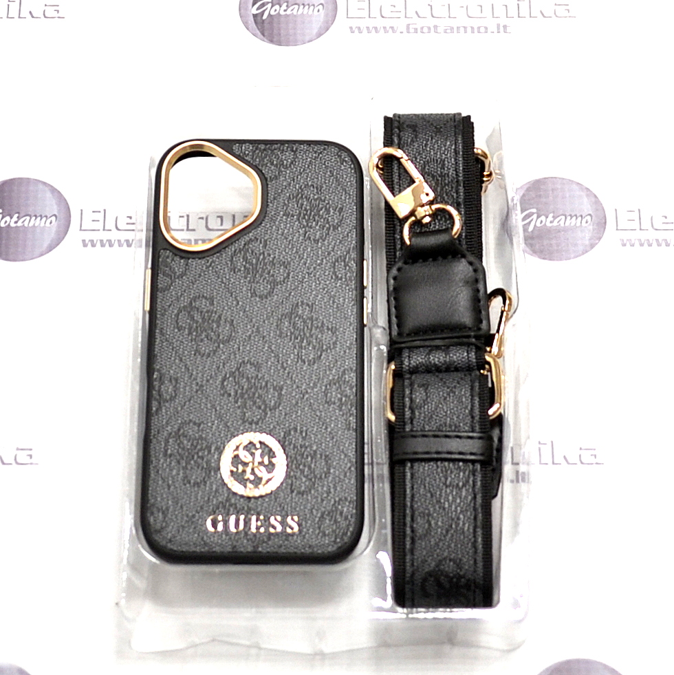 Dėklas nugarėlė GUESS Style1 su MagSafe – Apple iPhone 17 su 32mm diržu 2 Deklas guess style1 magsafe Apple iPhone 17 32mm dirzu 2