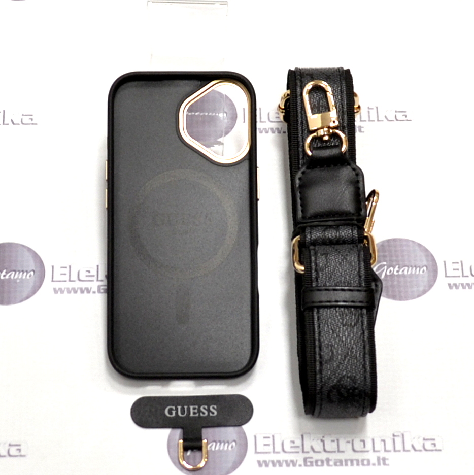 Dėklas nugarėlė GUESS Style1 su MagSafe – Apple iPhone 17 su 32mm diržu 3 Deklas guess style1 magsafe Apple iPhone 17 32mm dirzu 3