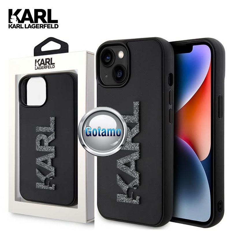 Deklas karl lagerfeld style3 logo glitter Apple iPhone 15