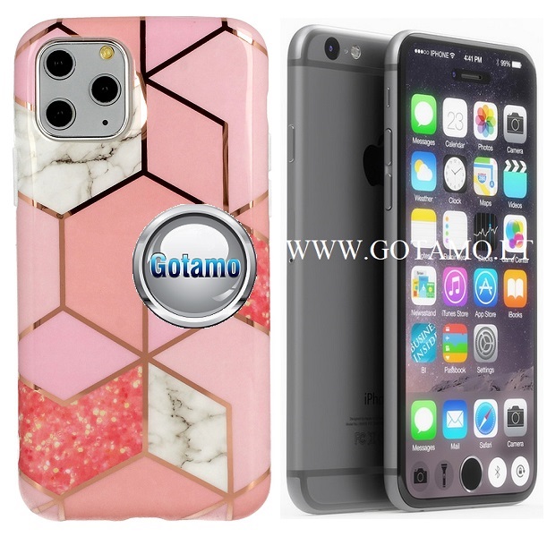 Tiles Apple iPhone 7 8 se 2020 2022 rozinis marmurinis