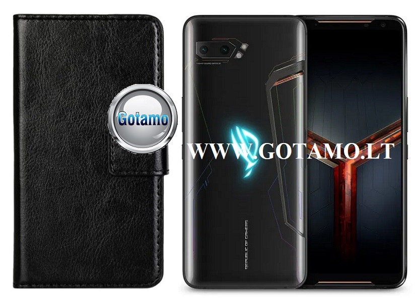 Diary Mate dėklas Asus ROG Phone 2 juodos spalvos