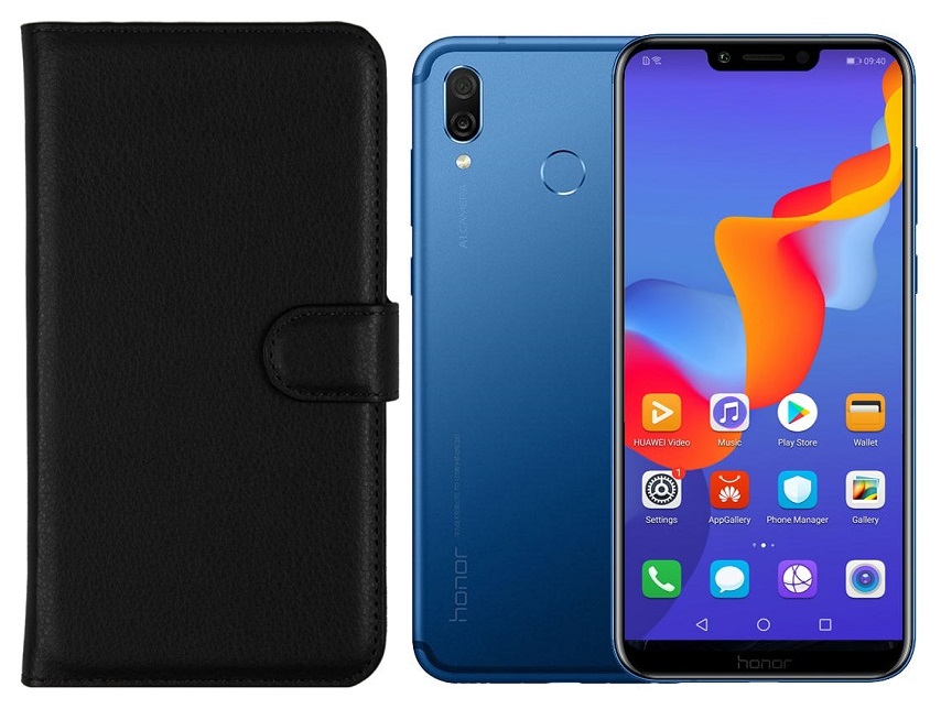 Diary Mate dėklas Huawei Honor Play telefonams juodos spalvos