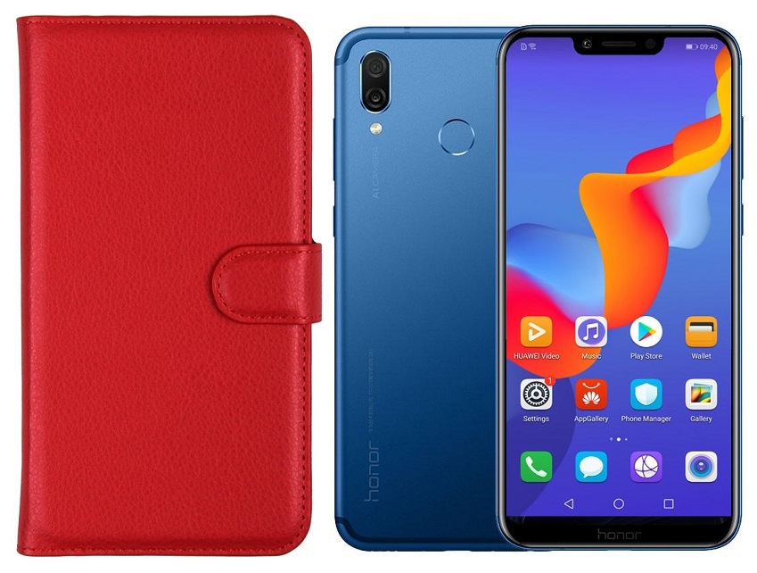 Diary Mate dėklas Huawei Honor Play telefonams raudonos spalvos