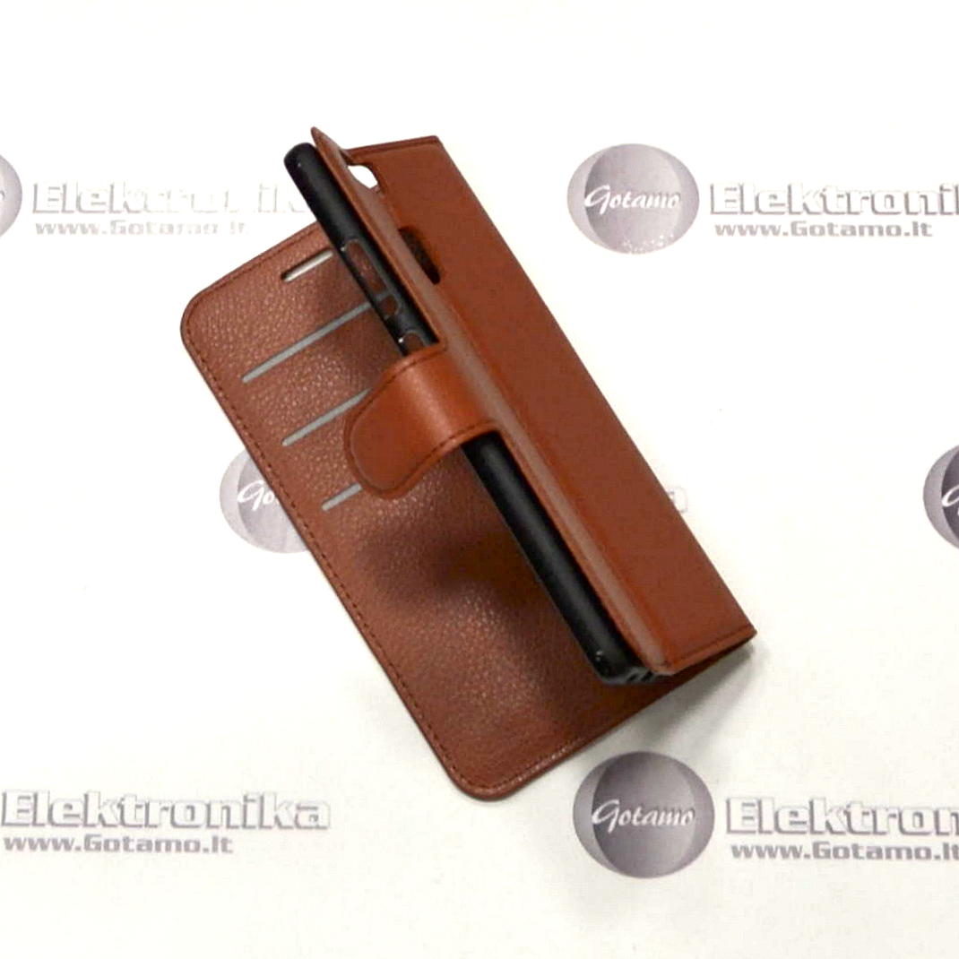 Diary Mate dėklas Huawei P9 telefonams rudos spalvos 2 Diary Mate dėklas Huawei P9 telefonams rudos spalvos - Image 2