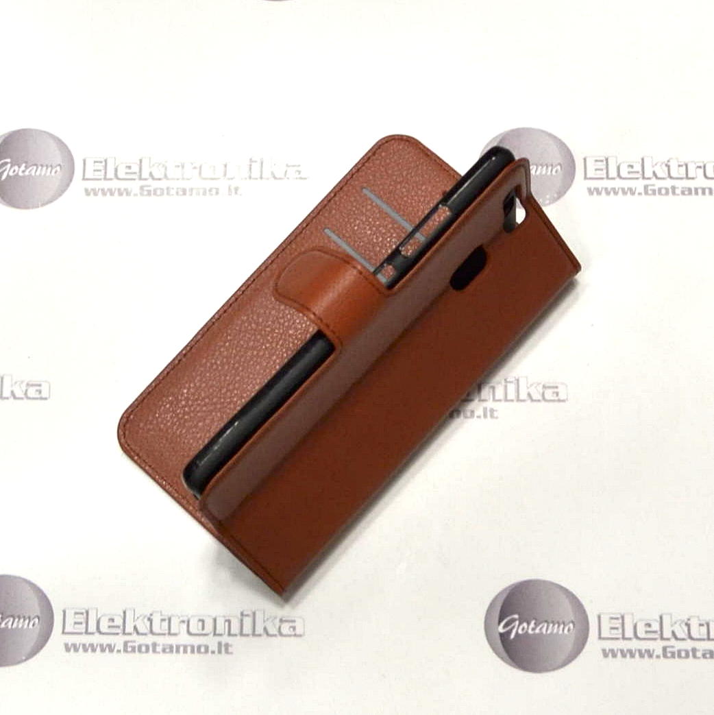 Diary Mate dėklas Huawei P9 telefonams rudos spalvos 3 Diary Mate dėklas Huawei P9 telefonams rudos spalvos - Image 3