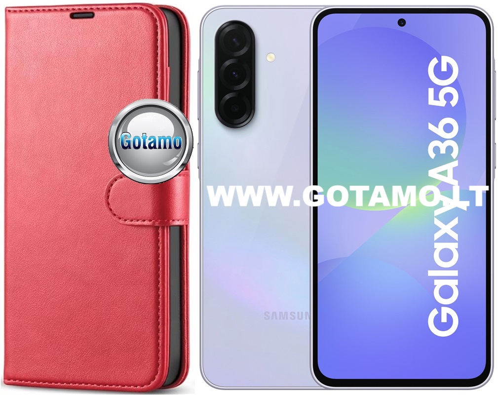 Diary Mate dėklas Samsung Galaxy A36 raudonos spalvos