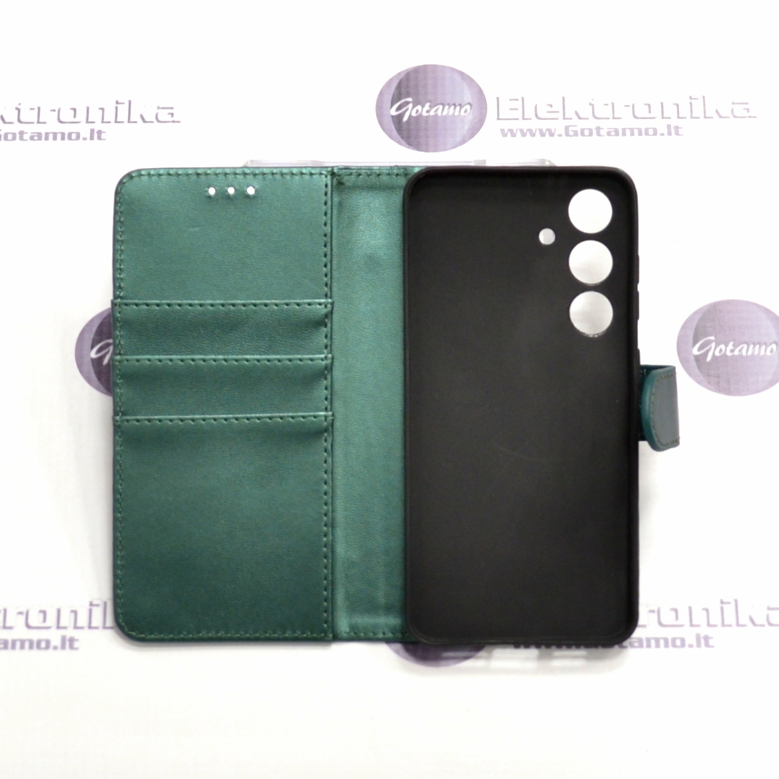 Diary Mate dėklas-knygutė Samsung Galaxy S25 telefonui (smaragdo žalios spalvos) 4 Diary Mate dėklas Samsung Galaxy S25 – nuotrauka 4