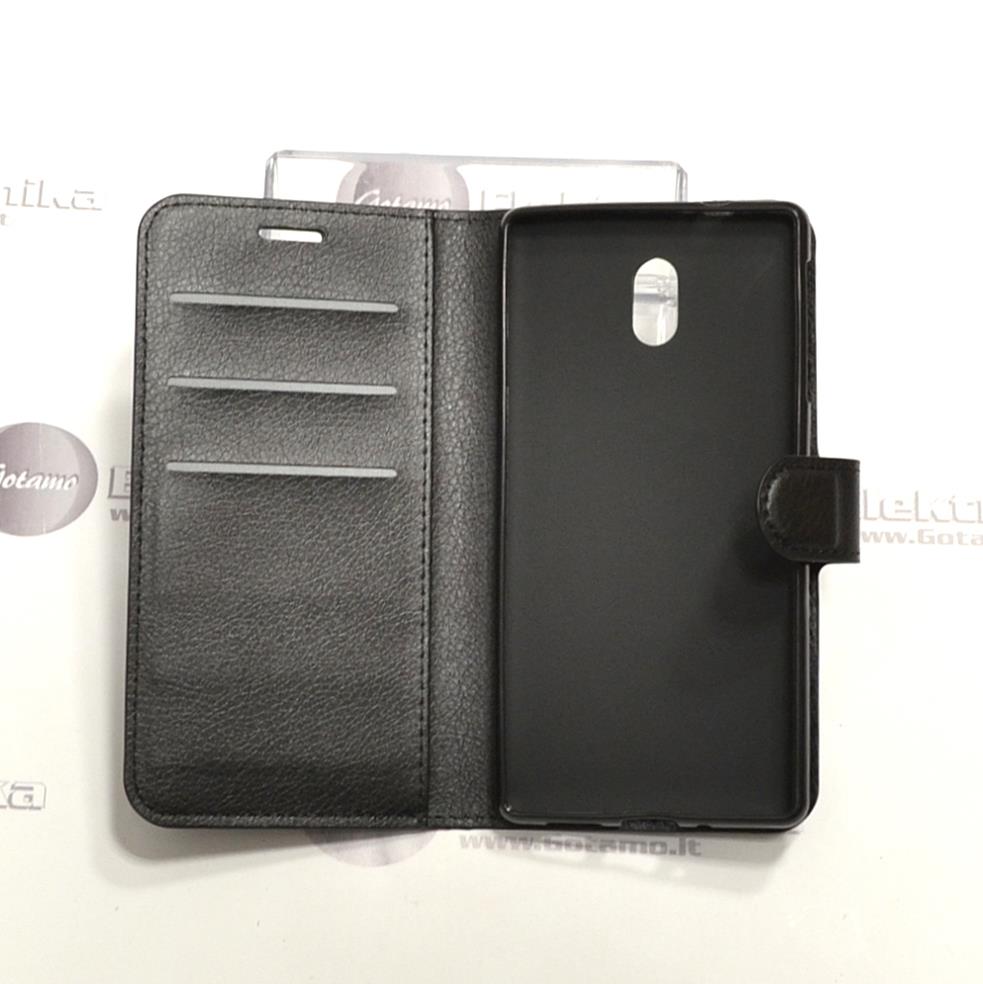 Diary Mate dėklas Nokia 3 mobiliesiems telefonams juodos spalvos 4 Diary Mate dėklas Nokia 3 – 4 nuotrauka