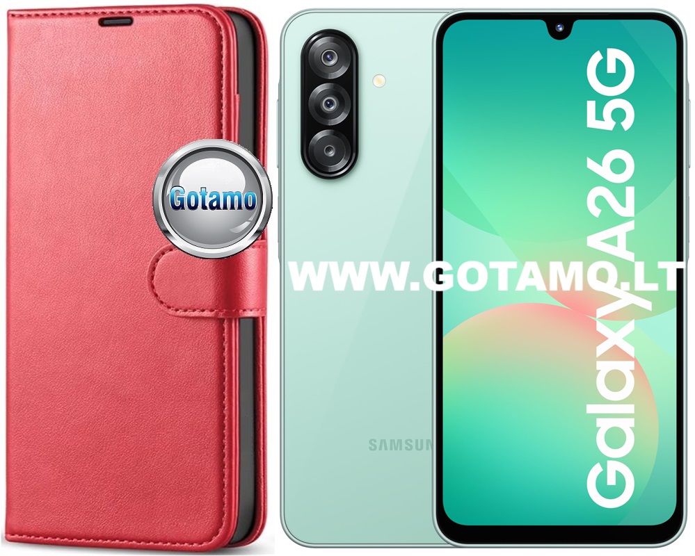 Diary Mate dėklas Samsung Galaxy A26 raudonos spalvos